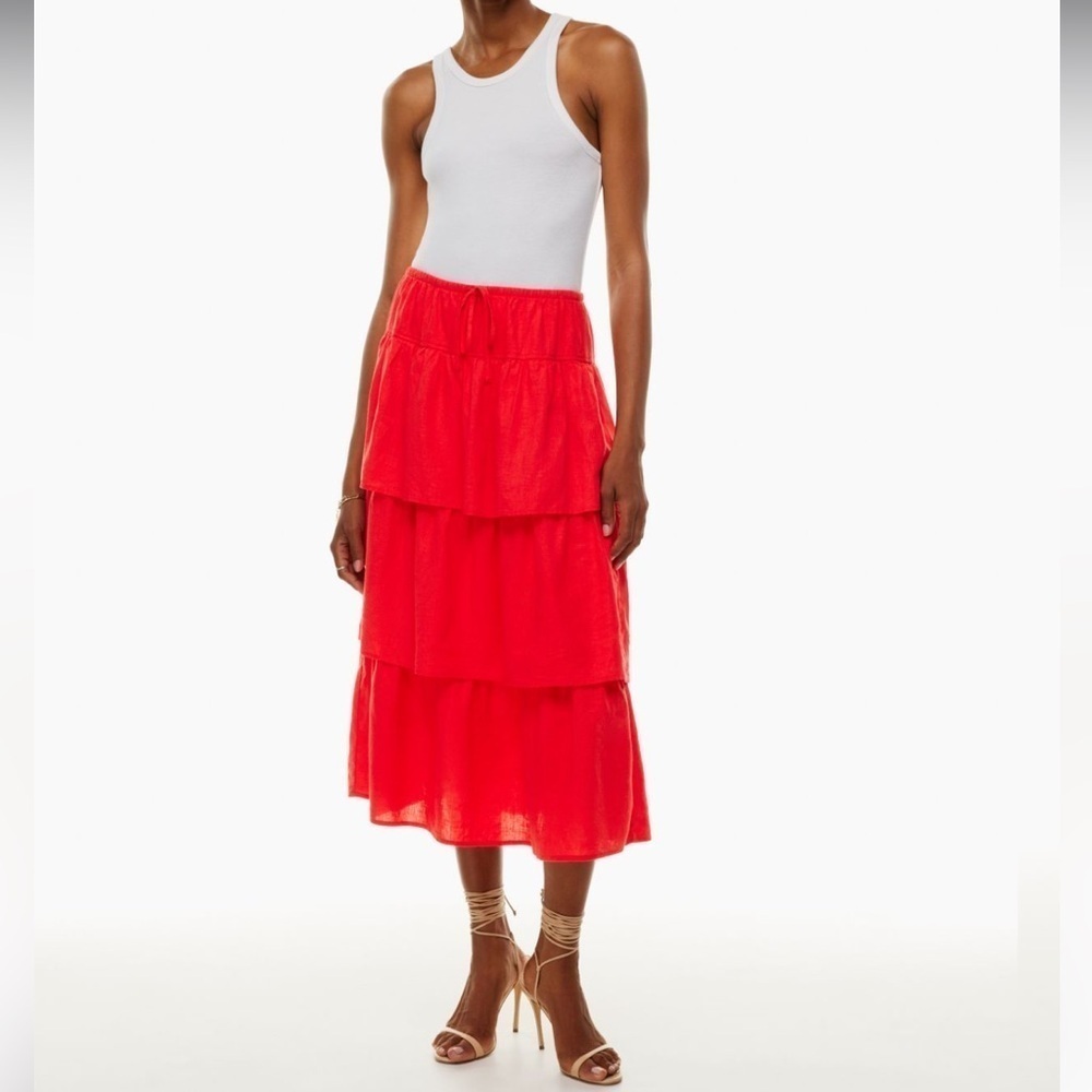 Aritzia Wilfred Century Linen Tiered Skirt